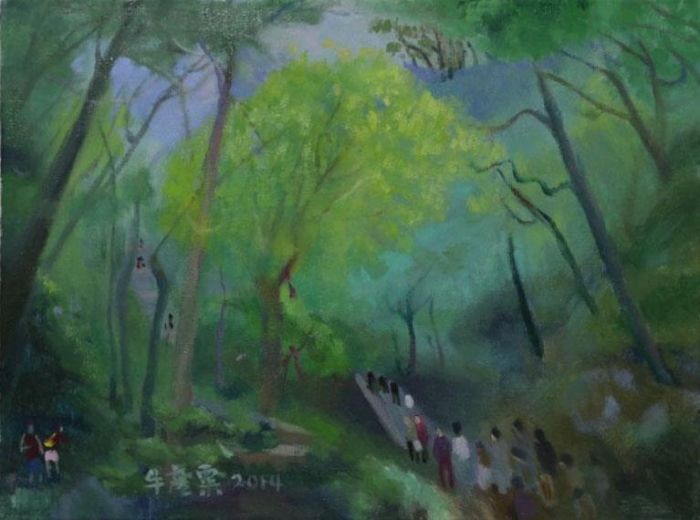 Niu Yansu Peinture à l'huile - Saison de voyage Mont Wudang