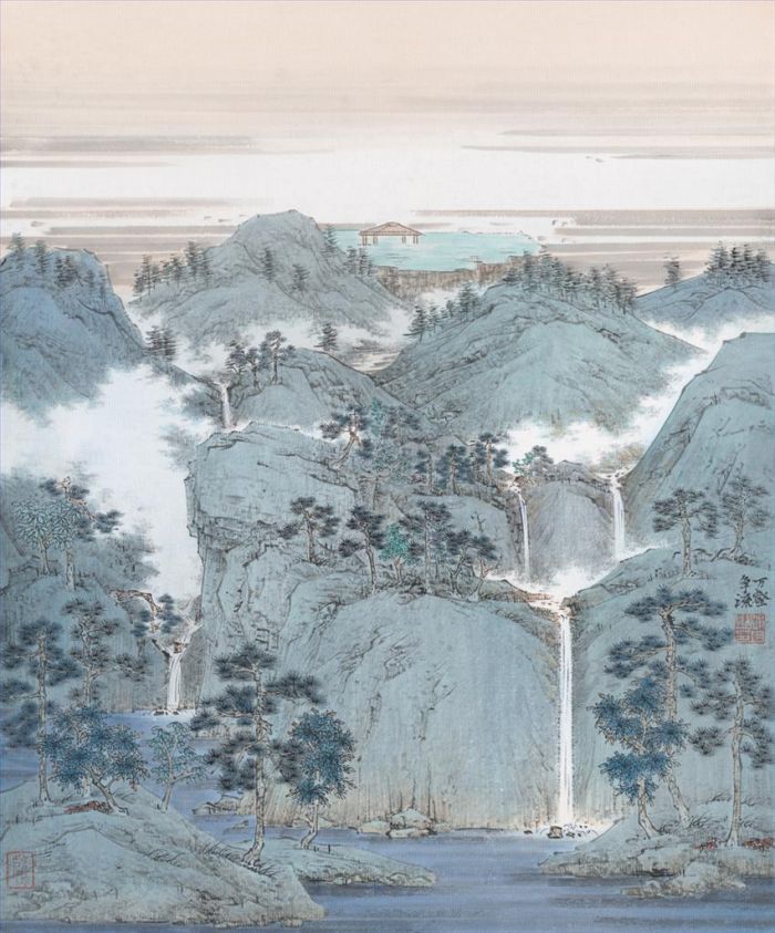 Pu Jun Art Chinois - Des rivières coulant hors des montagnes