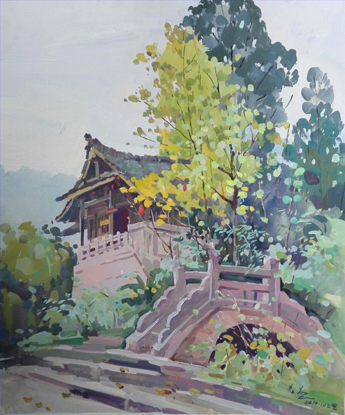 Qian Ruoyu Peinture à l'huile - Paysage
