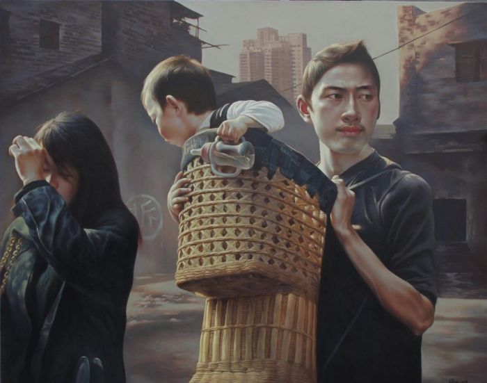 Rong Zhibin Peinture à l'huile - Frange urbaine 2