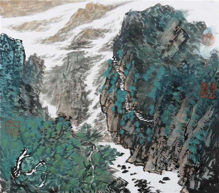 Shi Dafa Art Chinois - Une vallée verte à Zhushachong