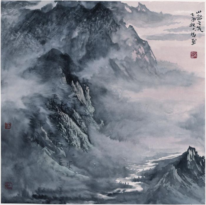 Shi Dafa Art Chinois - La grandeur de la montagne