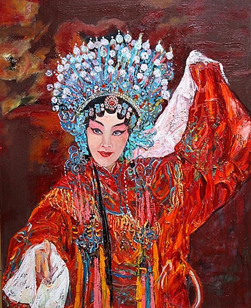 Xu Shihong Peinture à l'huile - Opéra de Pékin