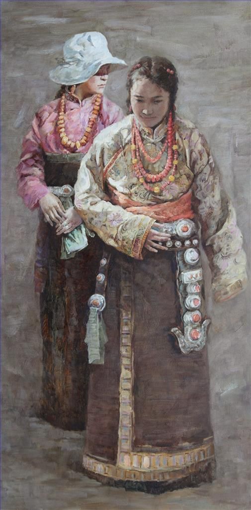 Shi Xiaowei Peinture à l'huile - Sœurs