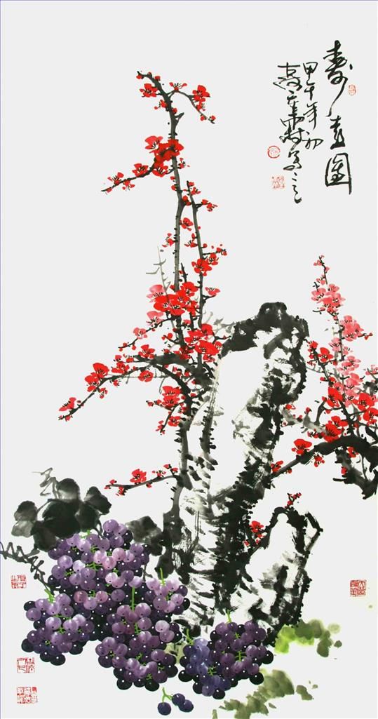 Song Chonglin Art Chinois - Peinture de fleurs et d'oiseaux dans un style traditionnel chinois