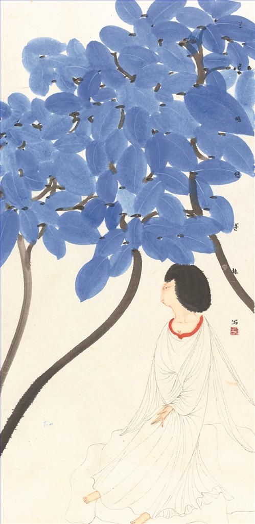 Song Shulin Art Chinois - Rêve de fleurs qui tombent