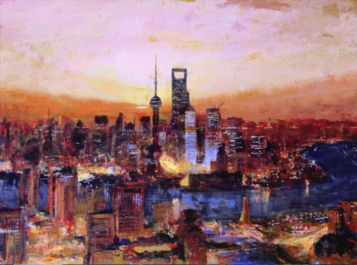 Su Yangyang Peinture à l'huile - Lever du soleil à l’Est