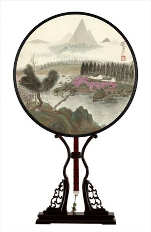 Art chinoises contemporaines - Paysage d'éventail circulaire 5