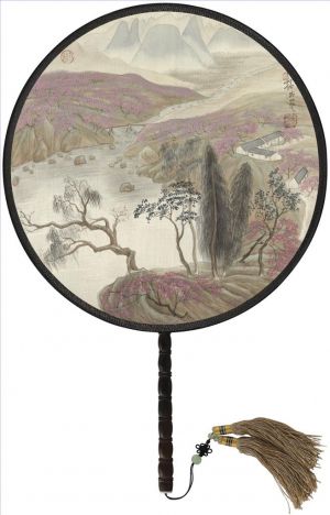 Art chinoises contemporaines - Paysage d'éventail circulaire