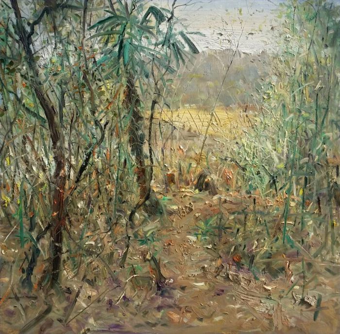 Tan Jie Peinture à l'huile - La route vers l’autre côté de la montagne