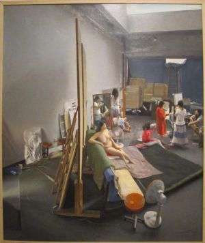 Peinture à l'huile contemporaine - Histoire dans l'atelier de peinture