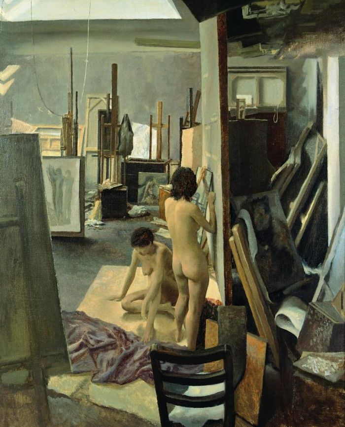 Tan Zidong Peinture à l'huile - Deux femmes nues dans le studio