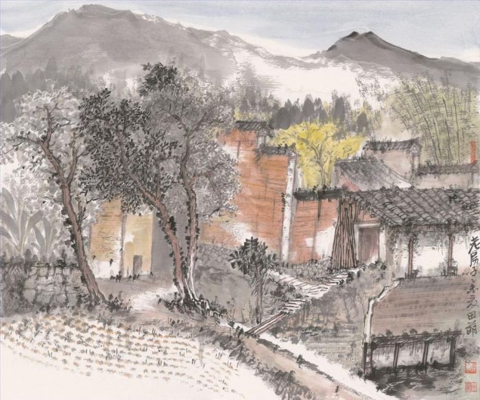 Tian Meng Art Chinois - Un village de montagne à Wuyi