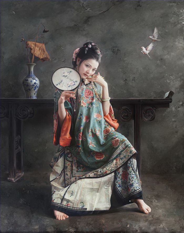 Wang Mingyue Peinture à l'huile - Moineau
