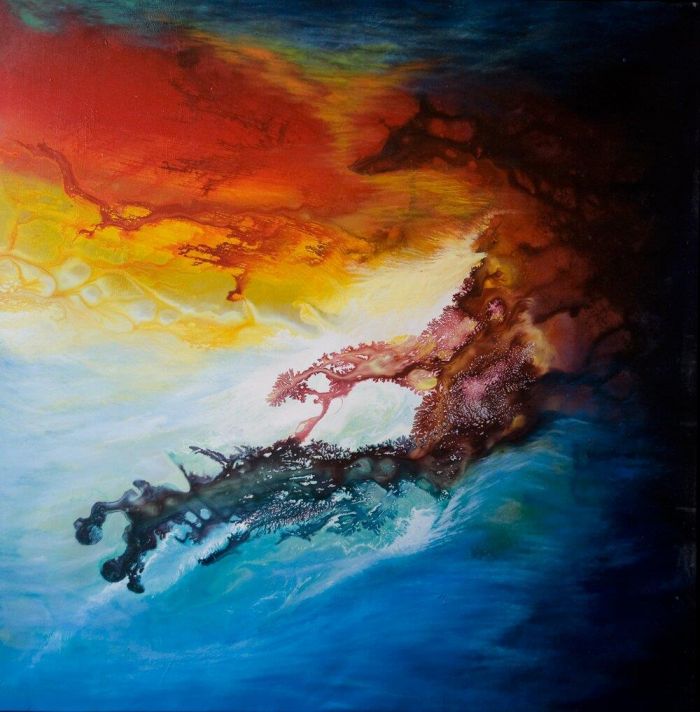Wang Qianwen Peinture à l'huile - Paysage polaire