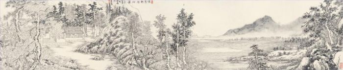 Wang Shitao Art Chinois - Paysage de Huaiyinxuan