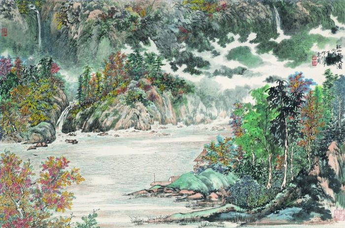 Wang Shitao Art Chinois - Paysage d'automne