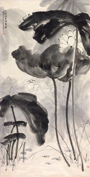 Wang Shitao œuvre - Peinture à l'encre Lotus