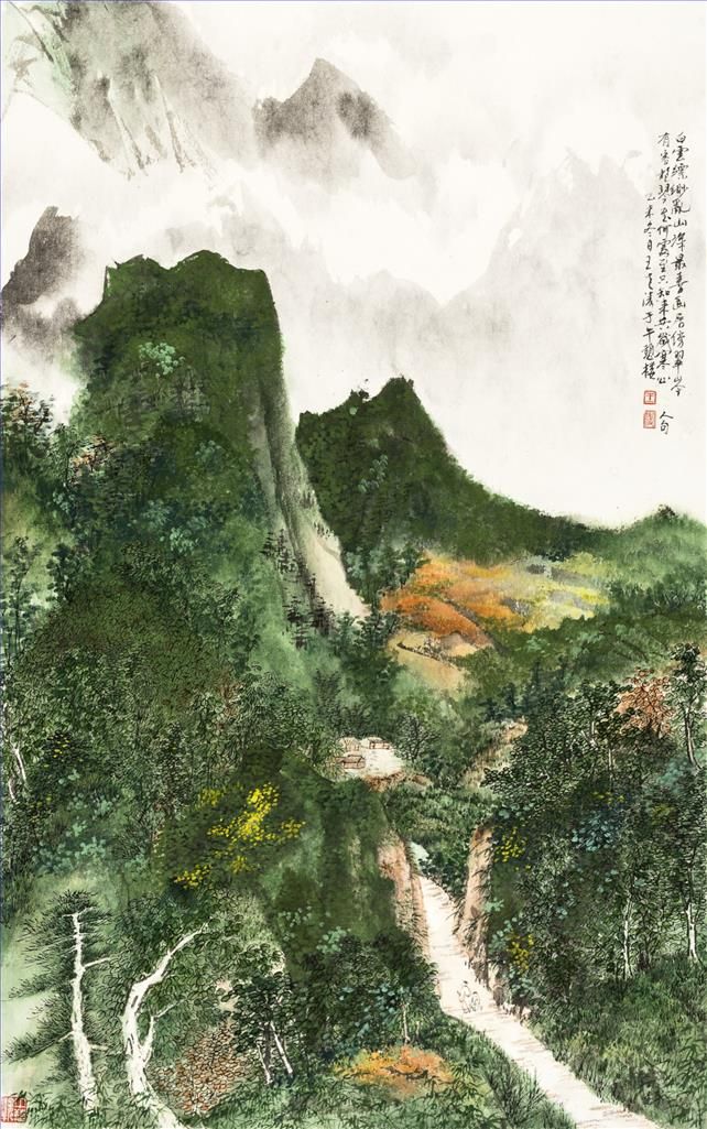 Wang Shitao Art Chinois - Vivre dans une montagne isolée