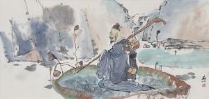 Wang Shuyi œuvre - Le Lotus Rassemblant Un Vieil Homme