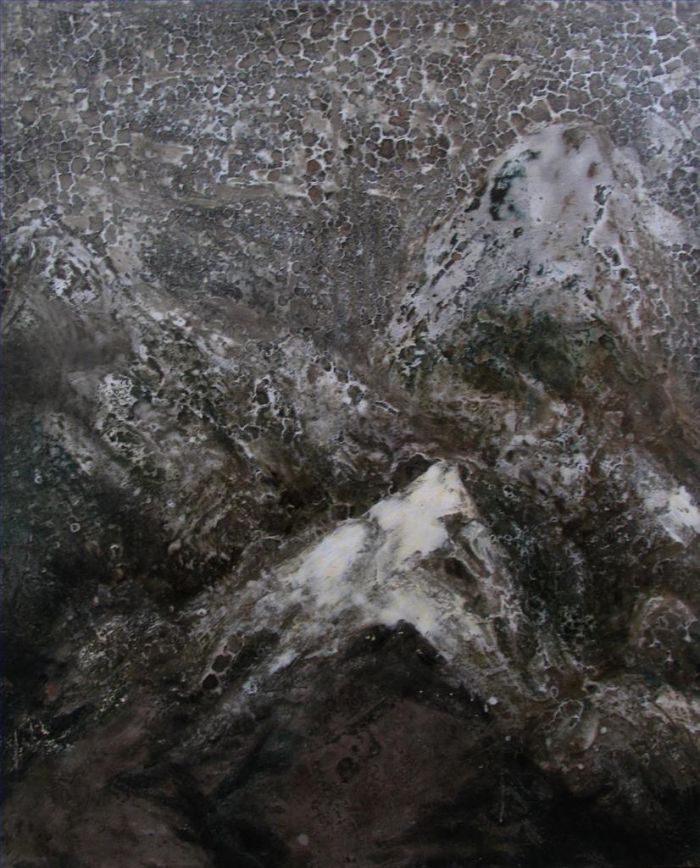 Wang Min Peinture à l'huile - Montagne Grise 2