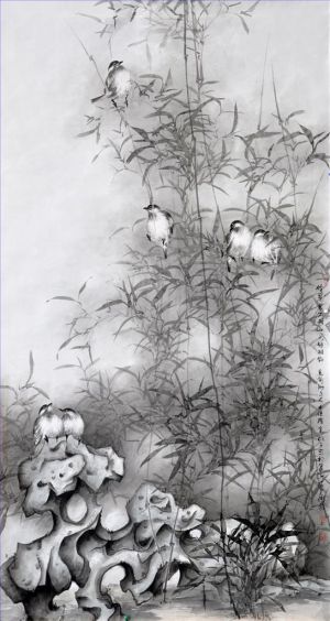 Wang Yanping œuvre - Peinture de fleurs et d'oiseaux