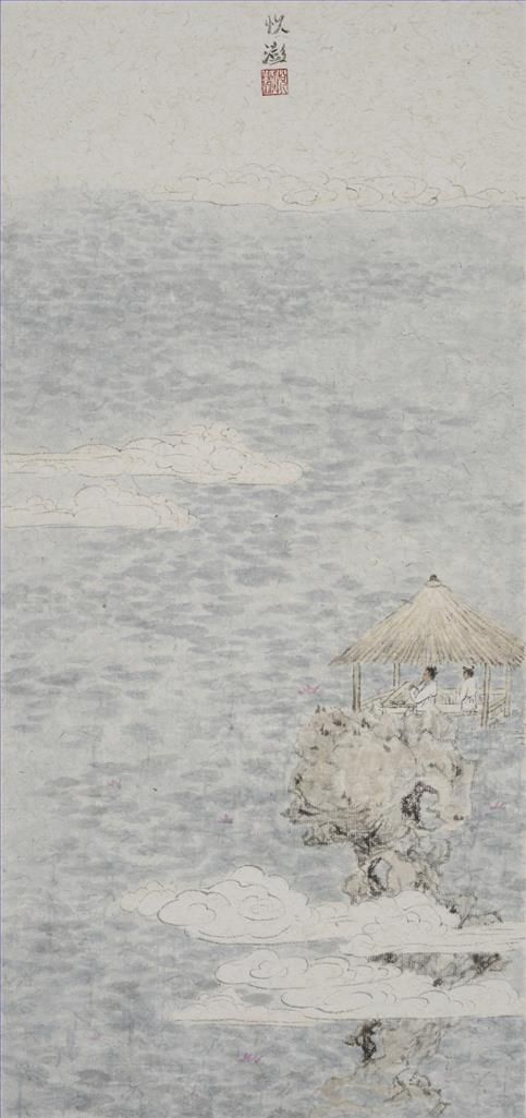 Wang Yuepeng Art Chinois - Ondulations dans un étang de lotus
