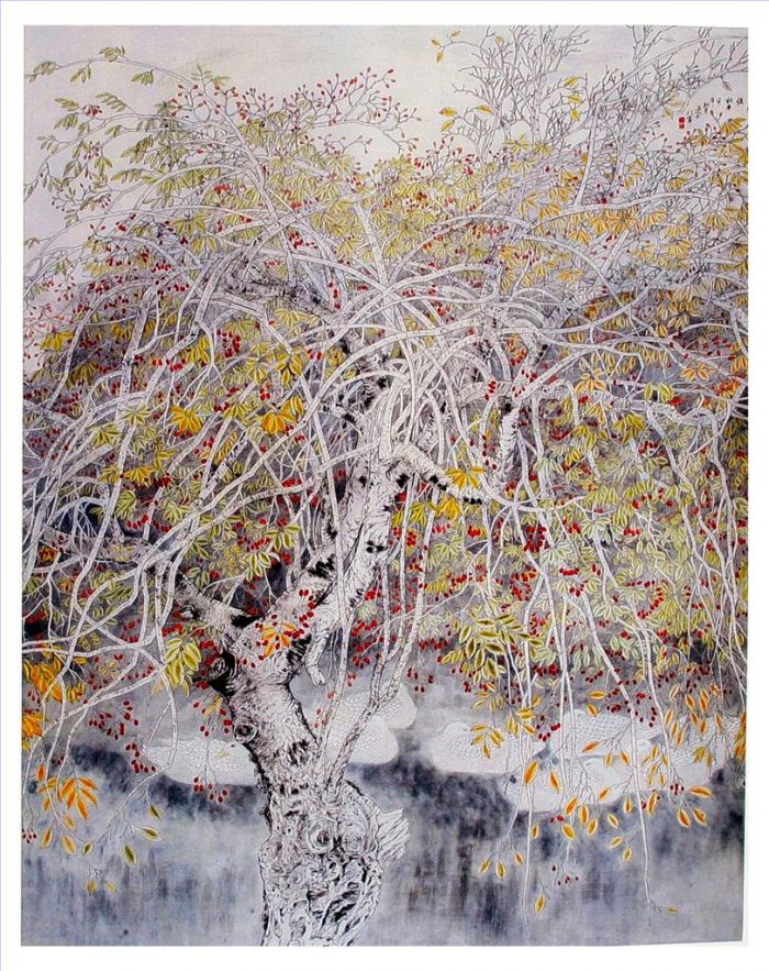 Wang Zhaofu Art Chinois - Bel automne dans la patrie