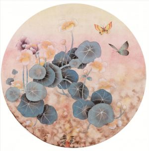 Wang Zhiyuan and Wang Yifeng œuvre - Compétition entre fleurs