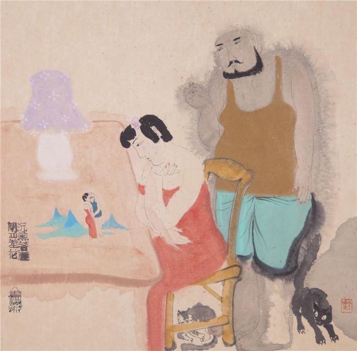 Wei Quanru Art Chinois - Adam et Eve