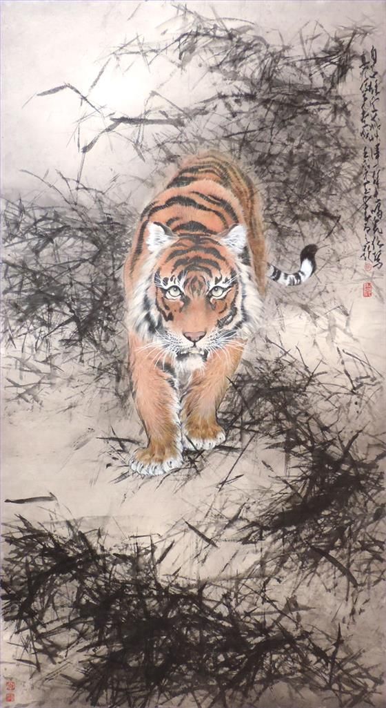 Weng Zhenru Art Chinois - Tigre