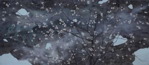 Peinture à l'huile contemporaine - Jusqu'à ce que Prunus fleurisse
