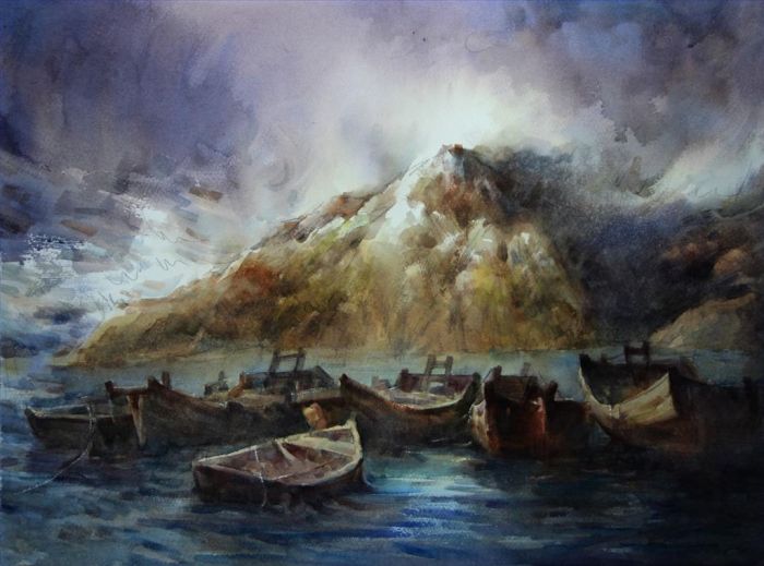 Wu Jianping Types de peintures - Comme un vent qui se lève et des nuages qui courent