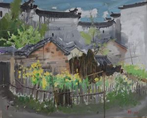 Wu Xiaojiang œuvre - Pinceau à main levée Mont Pingshan du sud de l'Anhui