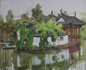 Wu Xiaojiang œuvre - Pinceau à main levée Jardin Tangmo du sud de l'Anhui