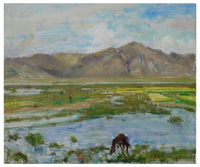 Wu Yong Peinture à l'huile - Paysage Dingjie