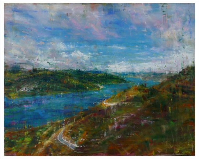 Wu Yong Peinture à l'huile - Lac Yamdroktso