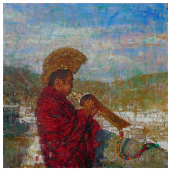 Wu Yong Peinture à l'huile - Un lama