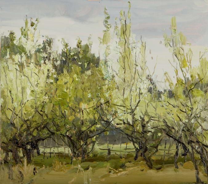 Wu Zhimeng Peinture à l'huile - Jardin de poires