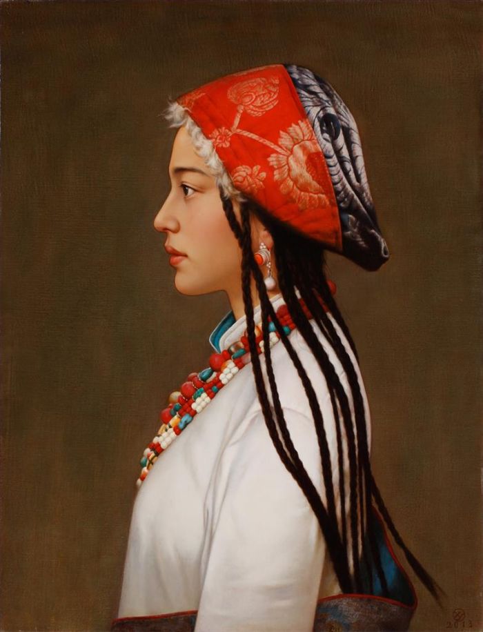 Xie Ye Peinture à l'huile - Belle fleur de Galsang