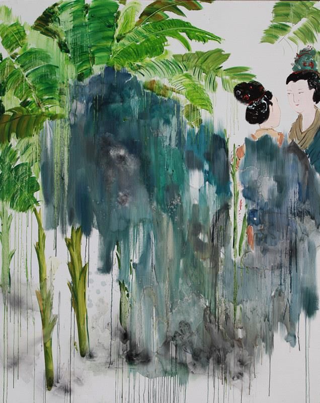 Xie Lantao Peinture à l'huile - Jardin calme