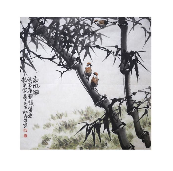 Xing Shu’an Art Chinois - Bambou et moineau 2