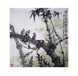 Xing Shu’an œuvre - Bambou et moineau