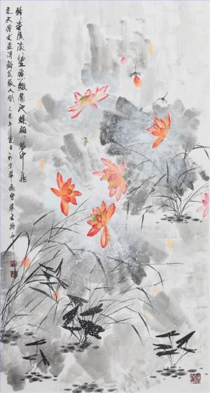 Art chinoises contemporaines - Peinture à l'encre Lotus