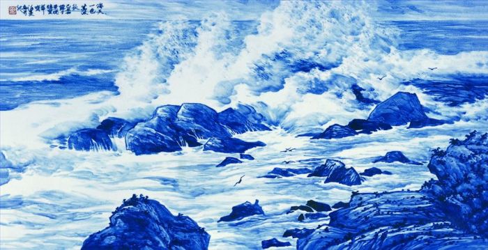 Xu Zhiwen Types de peintures - Paysage marin en céramique