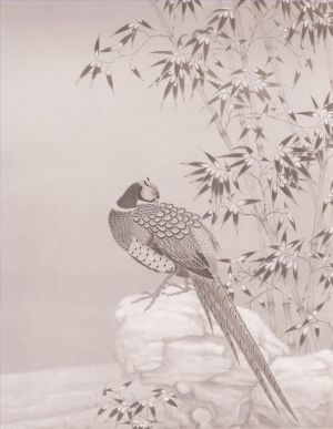 Yang Liqi œuvre - Bambou dans la neige