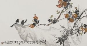 Yang Ruji œuvre - Peinture de fleurs et d'oiseaux dans un style traditionnel chinois