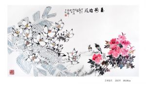 Art chinoises contemporaines - Peinture de fleurs et d'oiseaux
