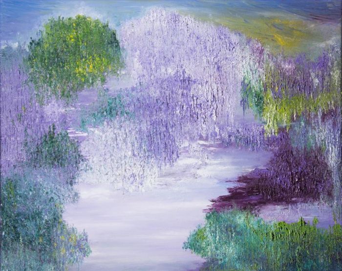 Yang Sushan Peinture à l'huile - Au fond du nuage violet