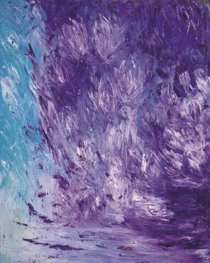 Peinture à l'huile contemporaine - Vaste nuage violet